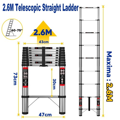 Steel folding telescopic - 2.6m,